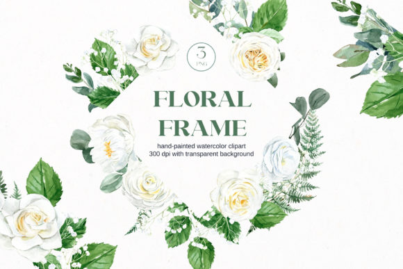 Download Boho, White Roses Greenery Frames - Boho Collection