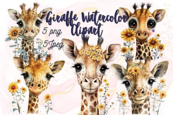 Download Watercolor Giraffe Clipart Png - Premium Resources
