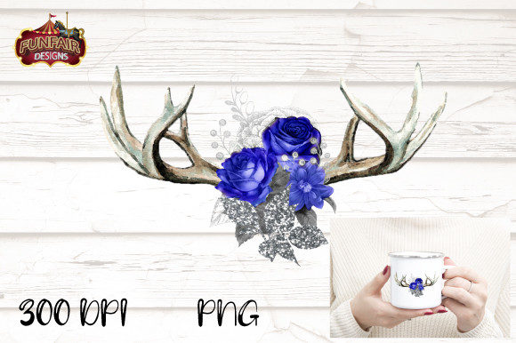Download Boho Antlers, Purple Flowers Clipart - Boho Collection