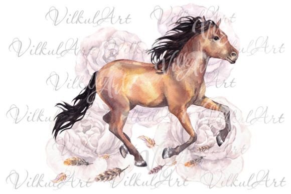 Download Horse Wild Png Flowers Boho Clipart - Boho Collection