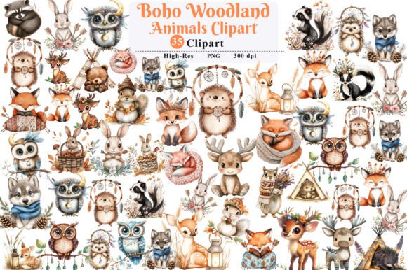 Download Boho Woodland Animals, Cute Animals Png - Boho Collection