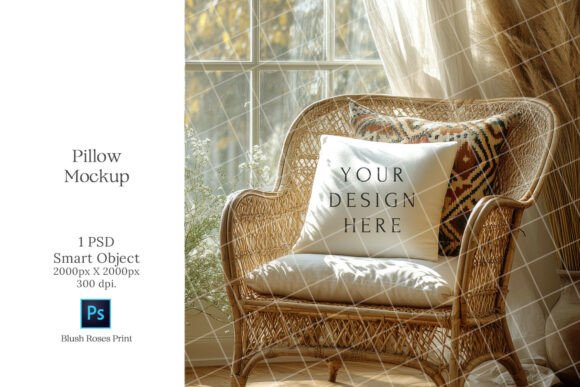 Download Boho Pillow Mockup PSD Smart Object HQ - Boho Collection
