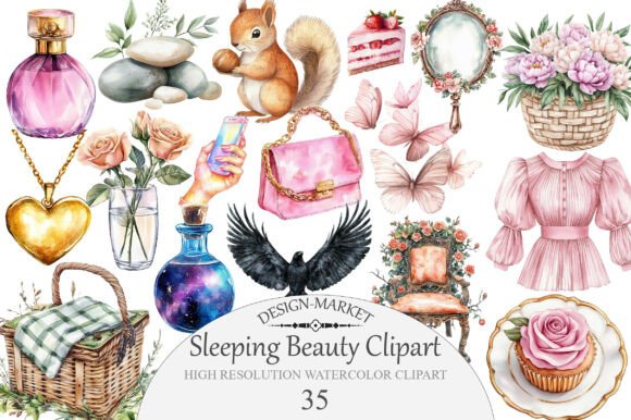 Download Watercolor Sleeping Beauty Clipart - Premium Resources