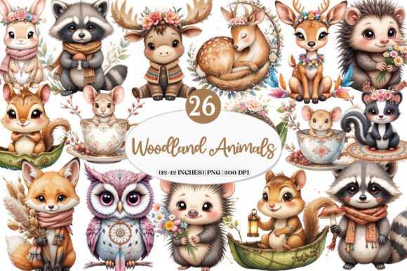 Download Boho Woodland Animals, Cute Animals Png - Boho Collection