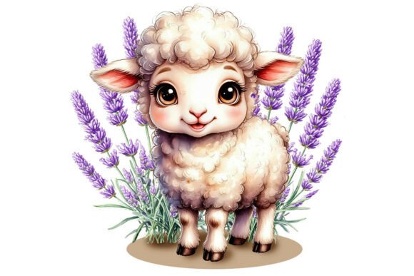 Download Cute Sheep in Lavender Flowers - Lavender flower Collection