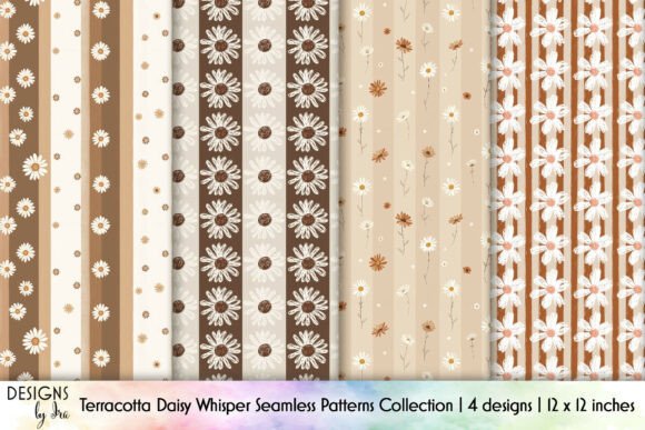Download Terracotta Boho Daisy Seamless Patterns - Boho Collection