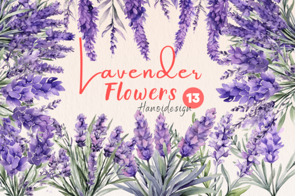 Download Lavender Flowers Watercolor Cliparts - Lavender flower Collection