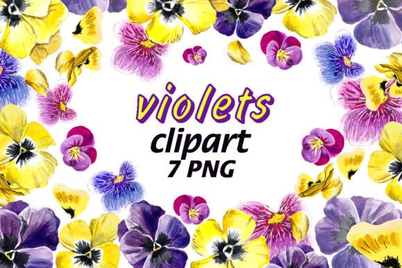 Download Violets Watercolor Clipart - Violets Collection