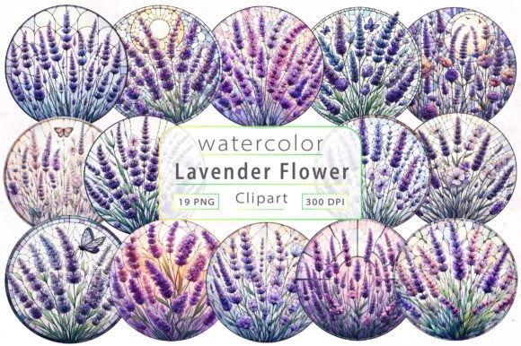 Download Lavender Flower Stained Glass Clipart - Lavender flower Collection